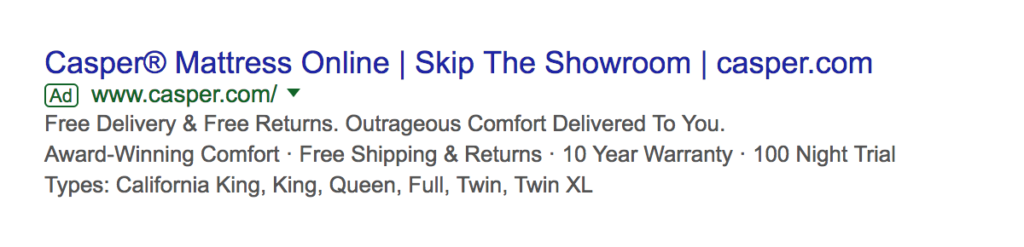 1 Casper_s Google Search Ad