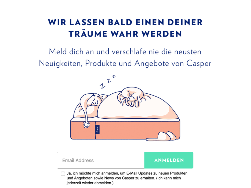 36 Casper_s German Exit Intent Popup