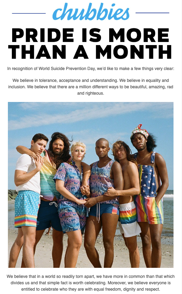 Chubbies Pride Tone in Email